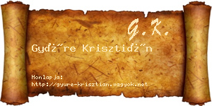 Gyüre Krisztián névjegykártya